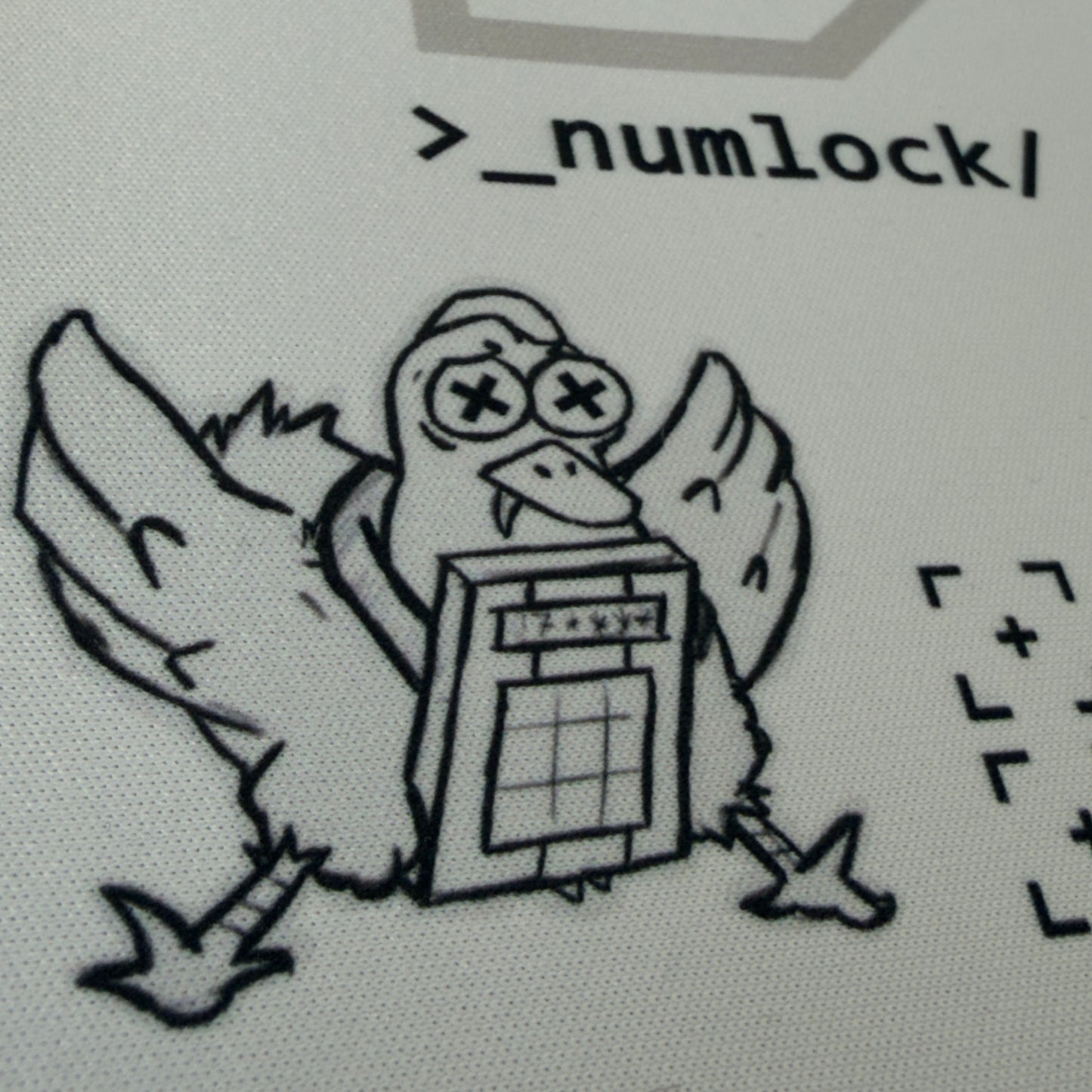 Deskmat Mousepad Numlock CS Monochrome Glitch 4mm Margini Cusute