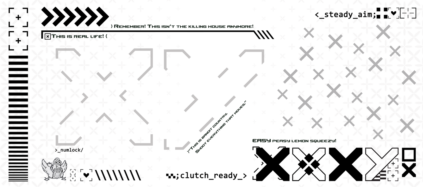 Deskmat Mousepad Numlock CS Monochrome Glitch 4mm Margini Cusute